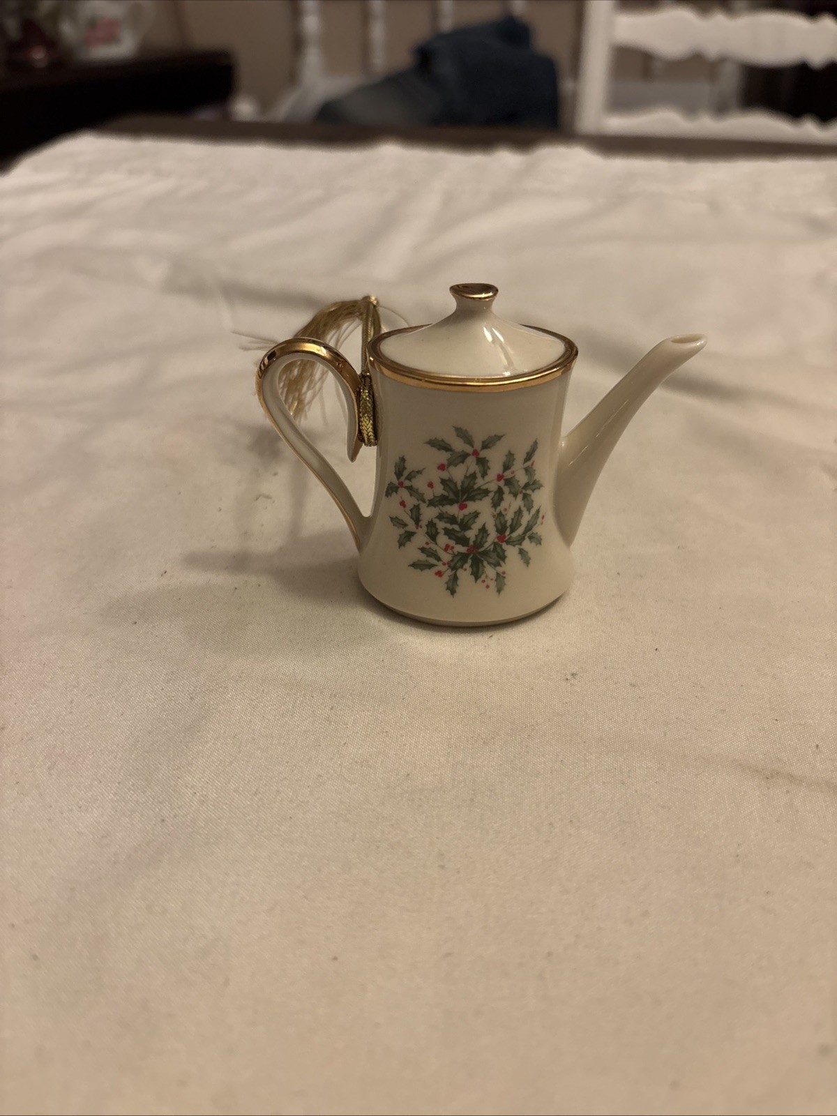 Vintage Lenox China Teapot Christmas Ornament