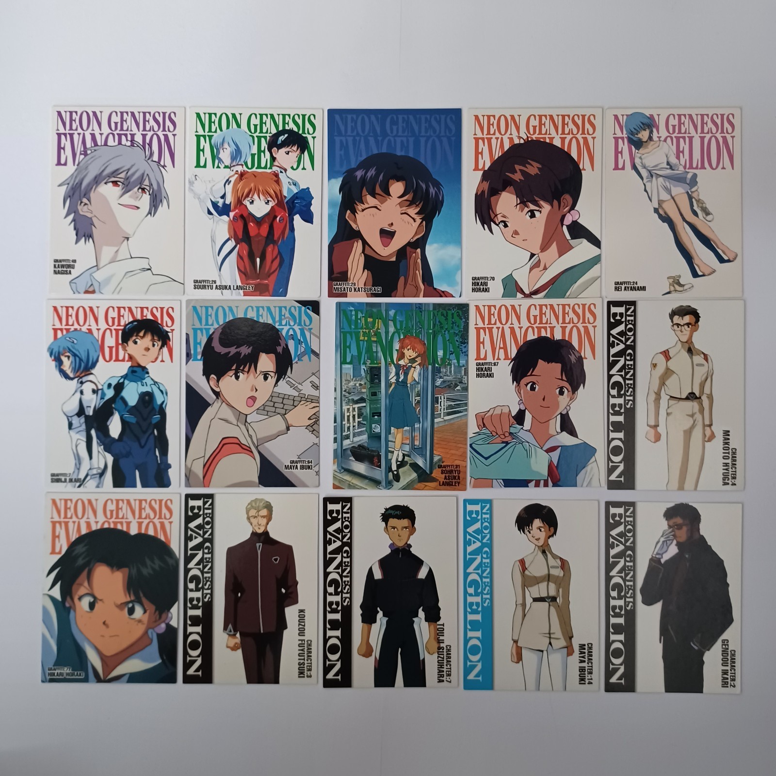 Vintage Evangelion Carddass Masters GR 15pc Lot USED