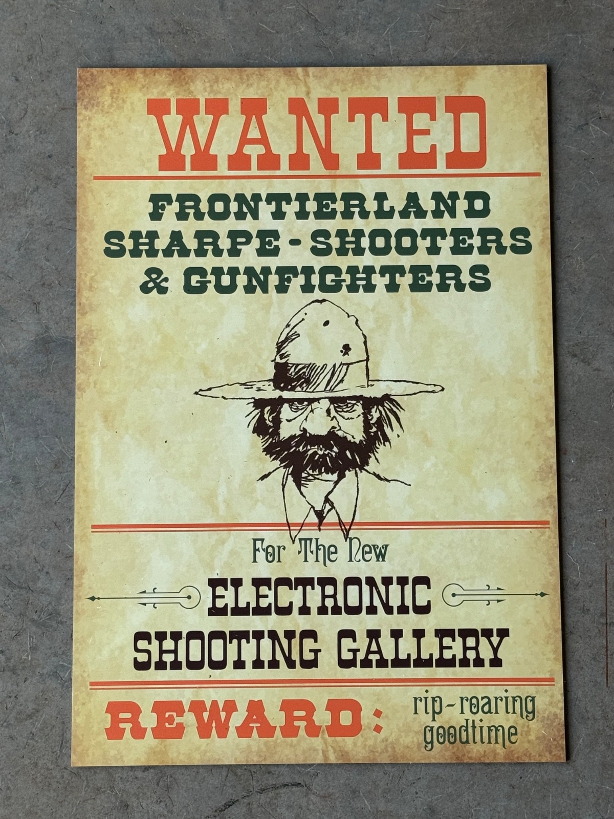 Disneyland Frontierland Shooting Arcade 1983 opening soon sign prop