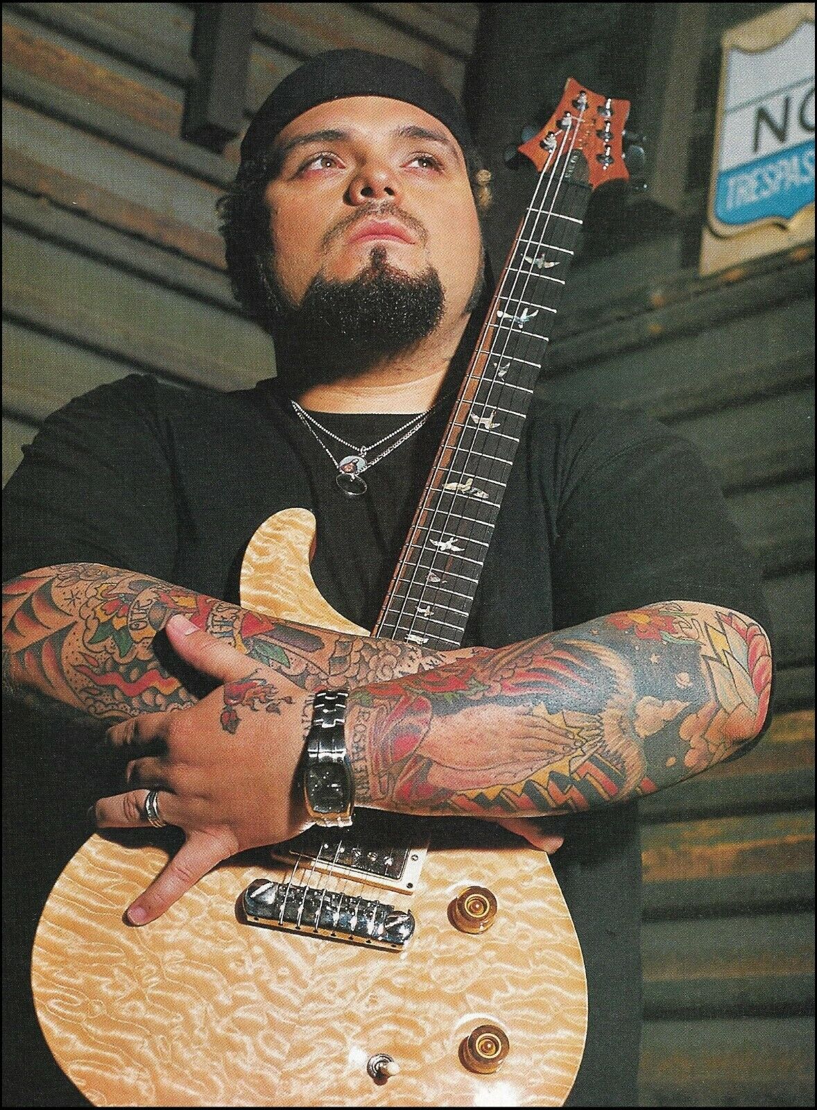 P.O.D. Marcos Curiel with his PRS electric guitar 2006 color pin-up photo print
