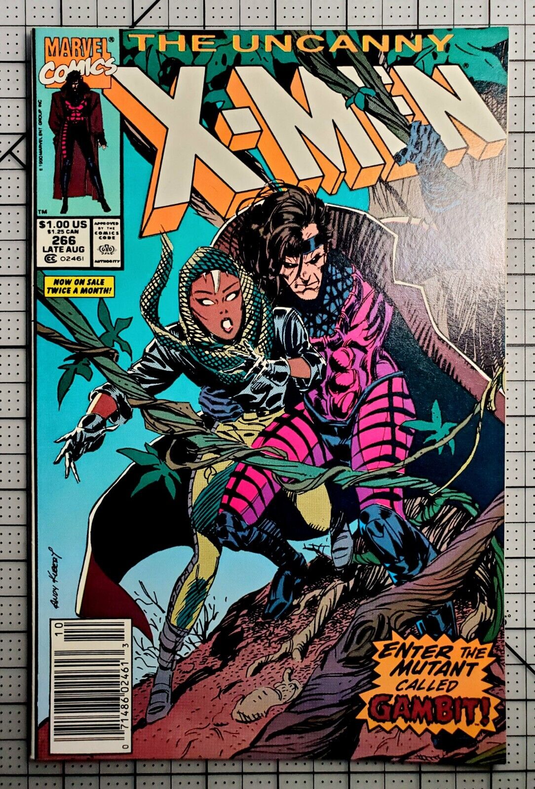 Uncanny X-Men #266 Newsstand First Appearance Gambit Key Grail Pressed + Cleaned