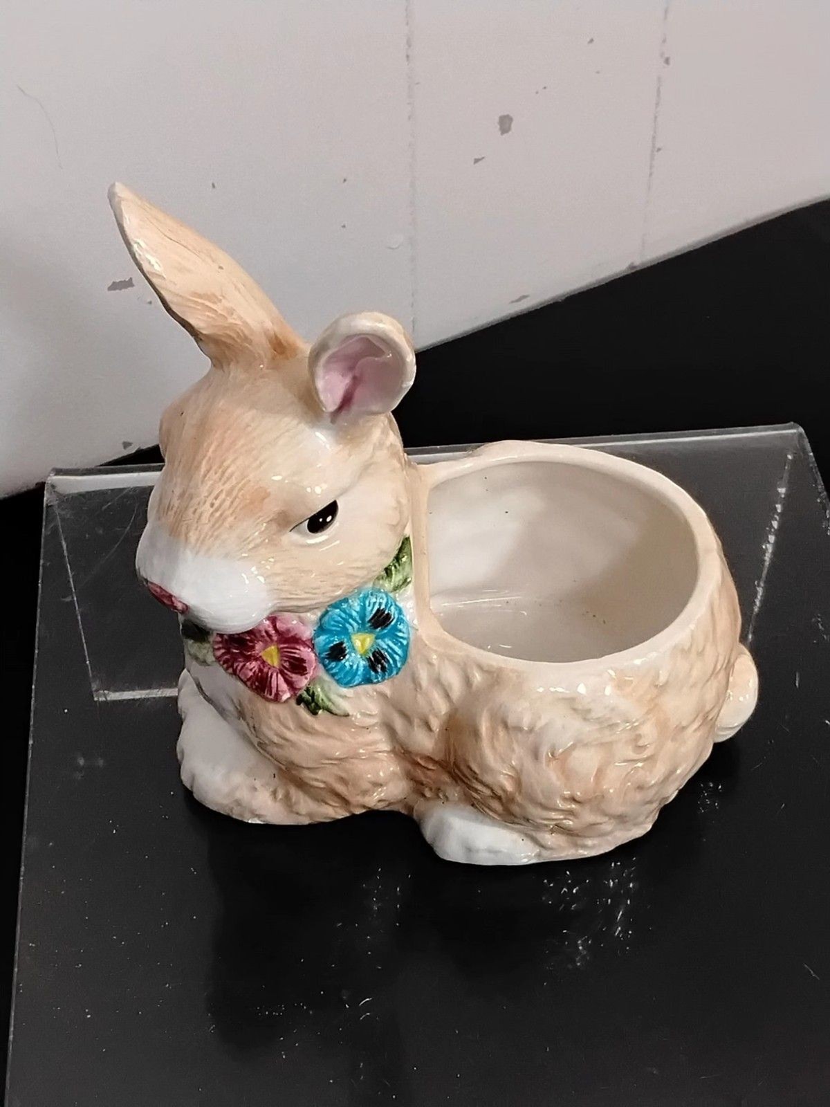 Brinn's Rabbit Bunny Planter Small Brown Cermic Flower Accent 5X4" Brinn's Rabbit Bunny Planter Small Brown Cermic Flower Accent 5X4"