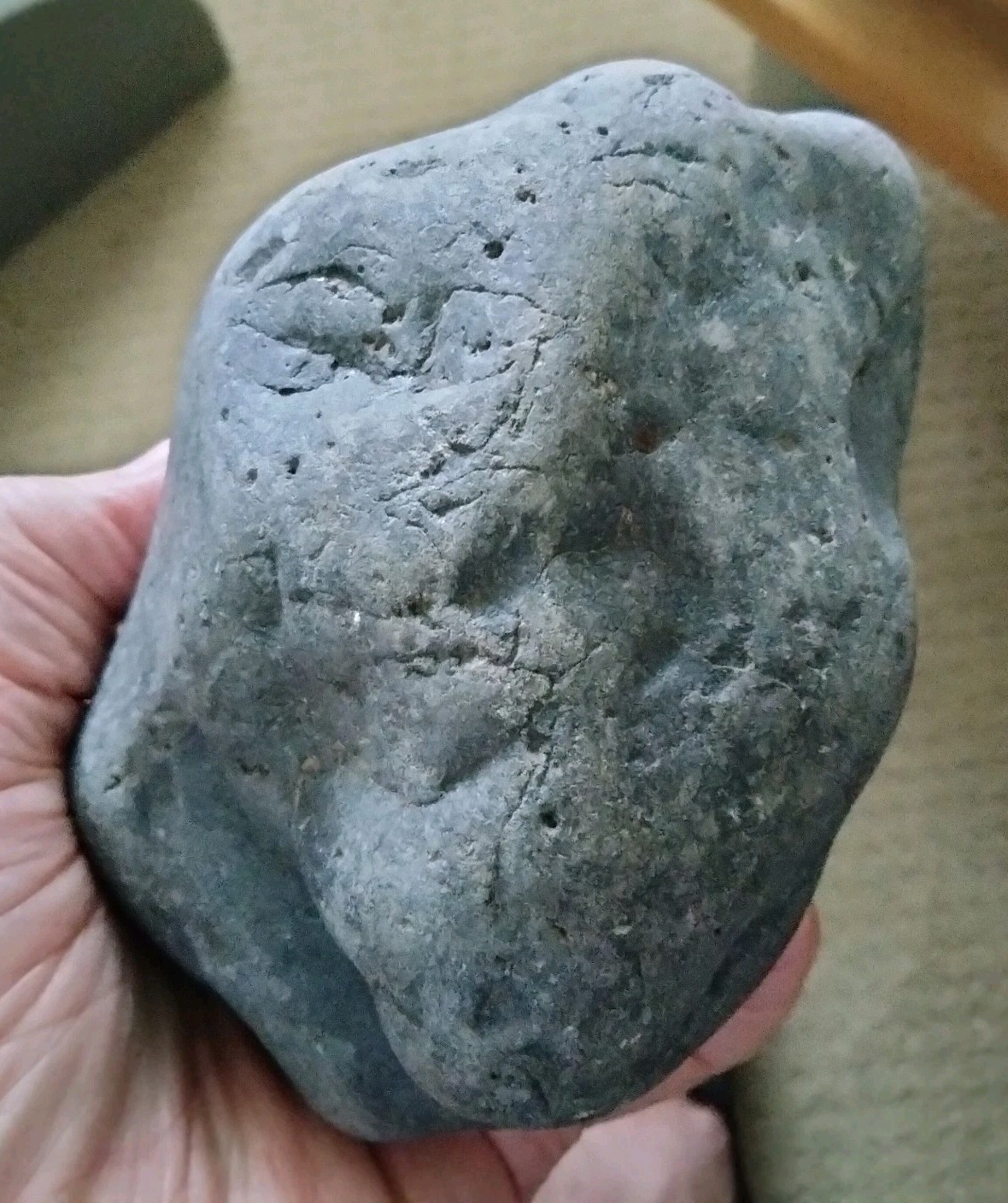 Prehistoric, Paleo-American basalt metate/mano, rock art sculpture multi tool.