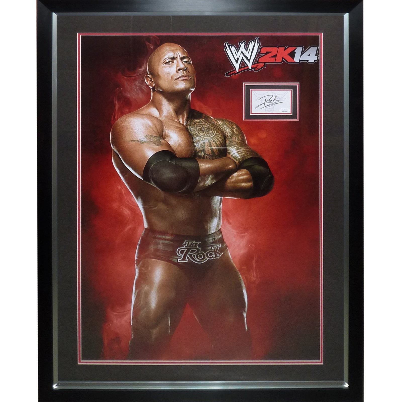 Dwayne Johnson "The Rock" Full-Size WWF Wrestling Poster Deluxe Framed with Auto Dwayne Johnson "The Rock" Full-Size WWF Wrestling Poster Deluxe Framed with Auto