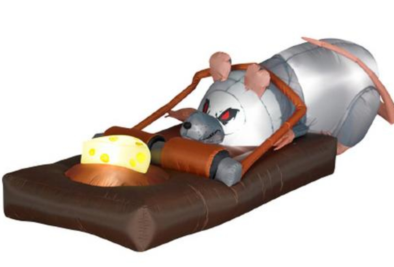 Halloween Gemmy Airblown Inflatable Animated Rat Trap 7FT Long