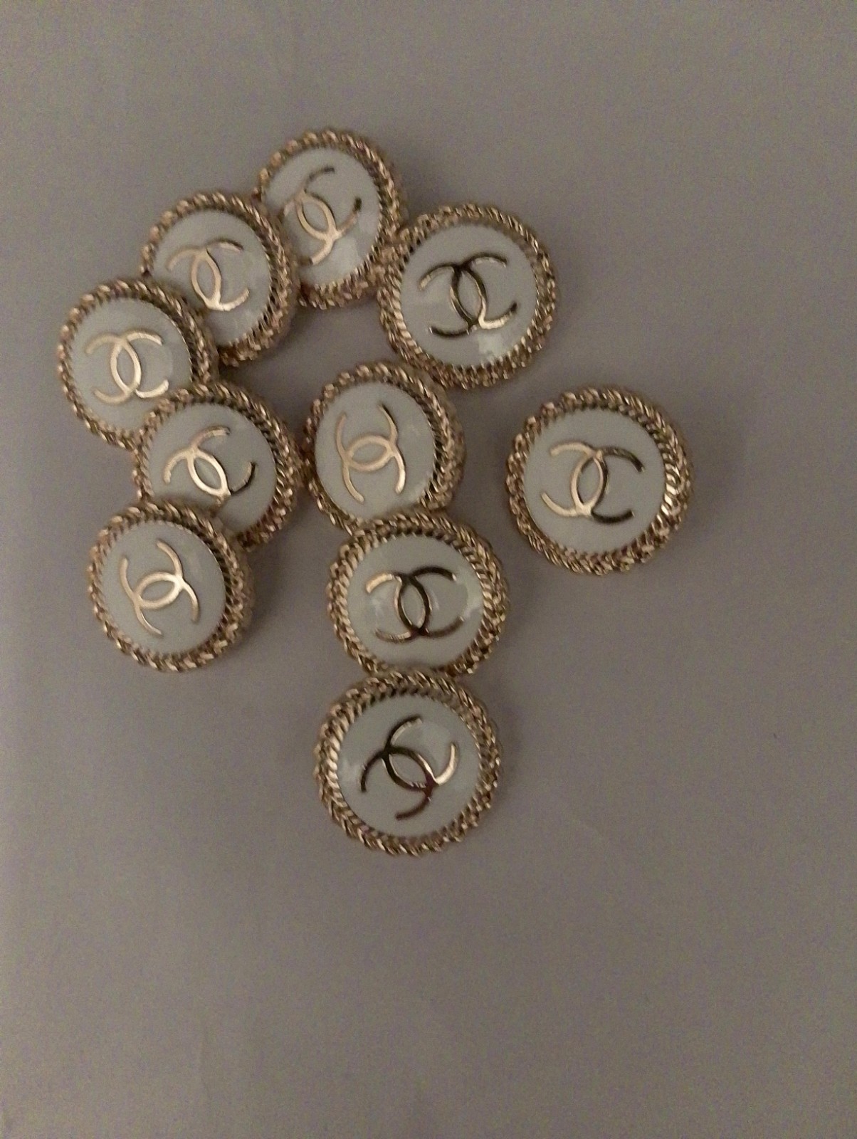 Lot Of ten 20 Mm Designer Cc Vintage Button Gold Tone Chanel 10 BUTTONS Lot Of ten 20 Mm Designer Cc Vintage Button Gold Tone Chanel 10 BUTTONS