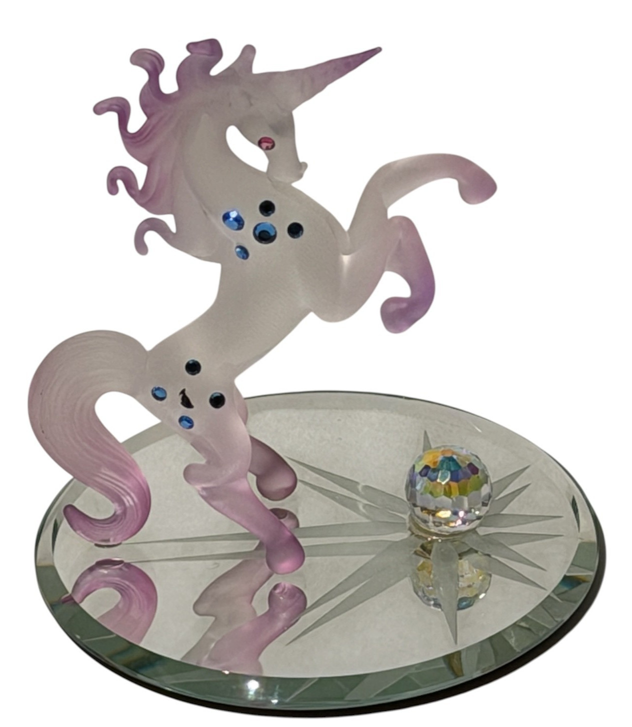 Miniature Glass Baron Star Mirror Base Celestial Unicorn Crystal S2 599 Vintage Miniature Glass Baron Star Mirror Base Celestial Unicorn Crystal S2 599 Vintage