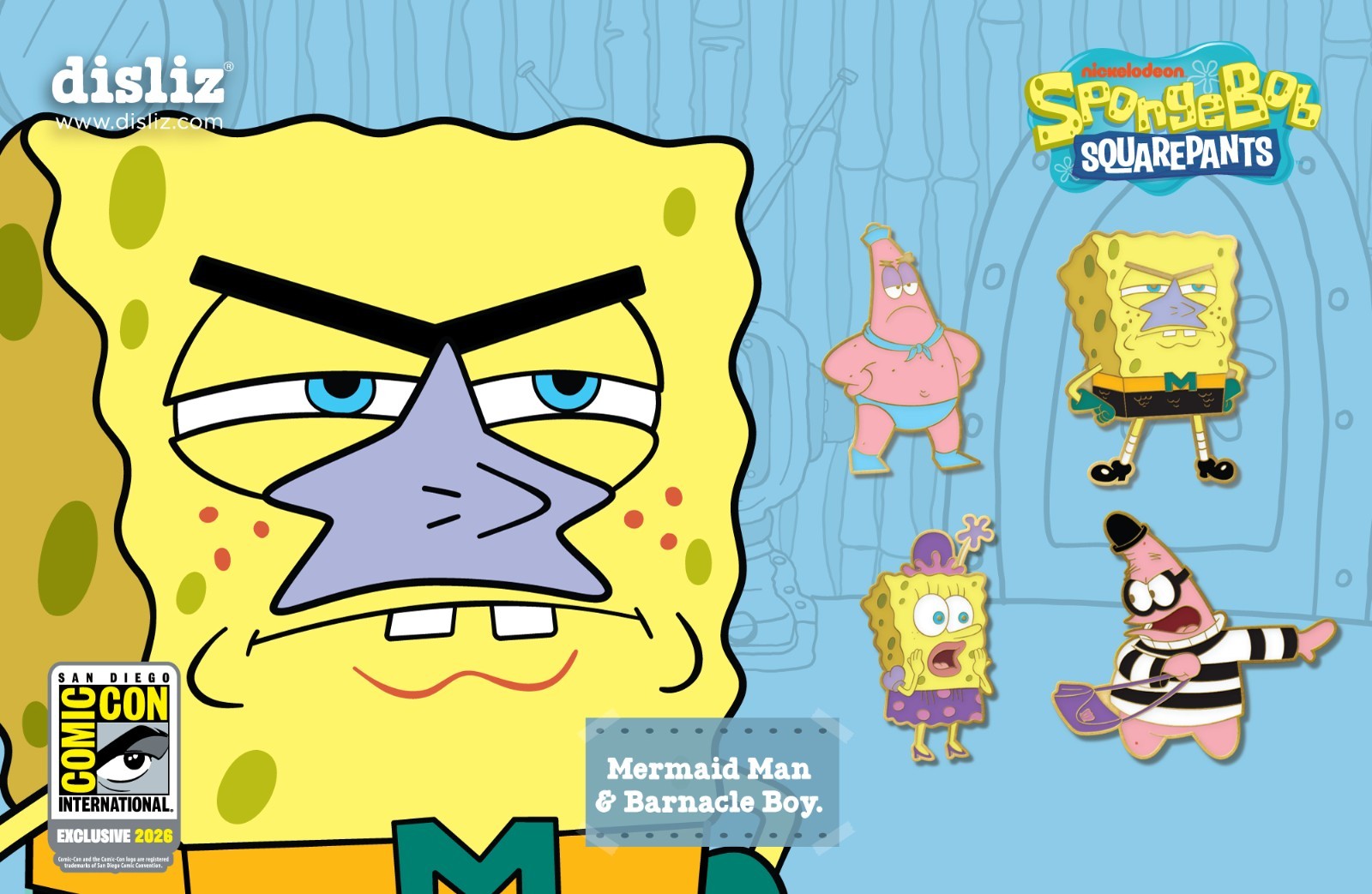Disliz SpongeBob Pin Set San Diego Comic Con SDCC 2026 Limited Edition
