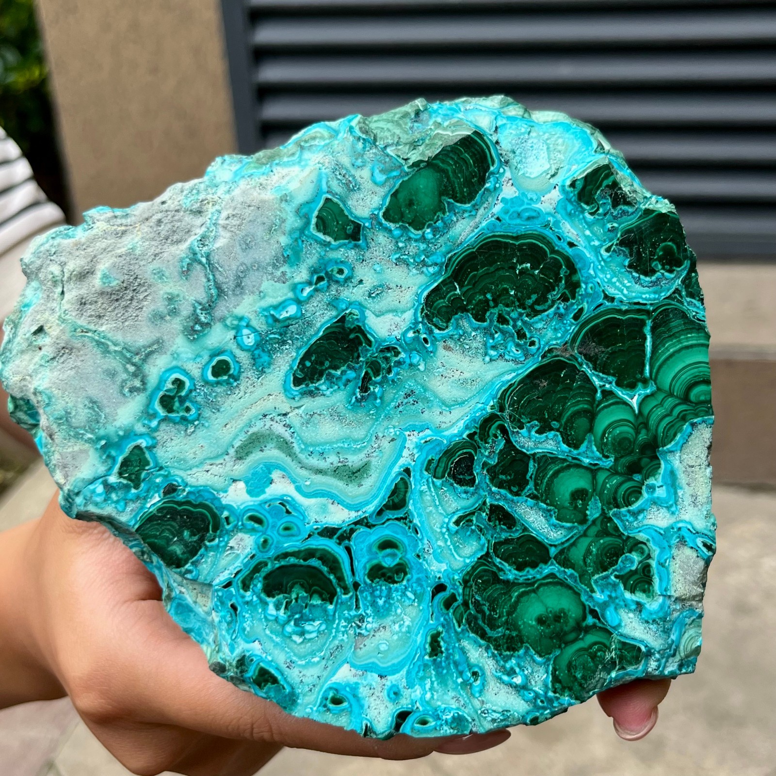 Natural Blue Green Chrysocolla Slice Polished Crystal Healing Stone 554 g Natural Blue Green Chrysocolla Slice Polished Crystal Healing Stone 554 g