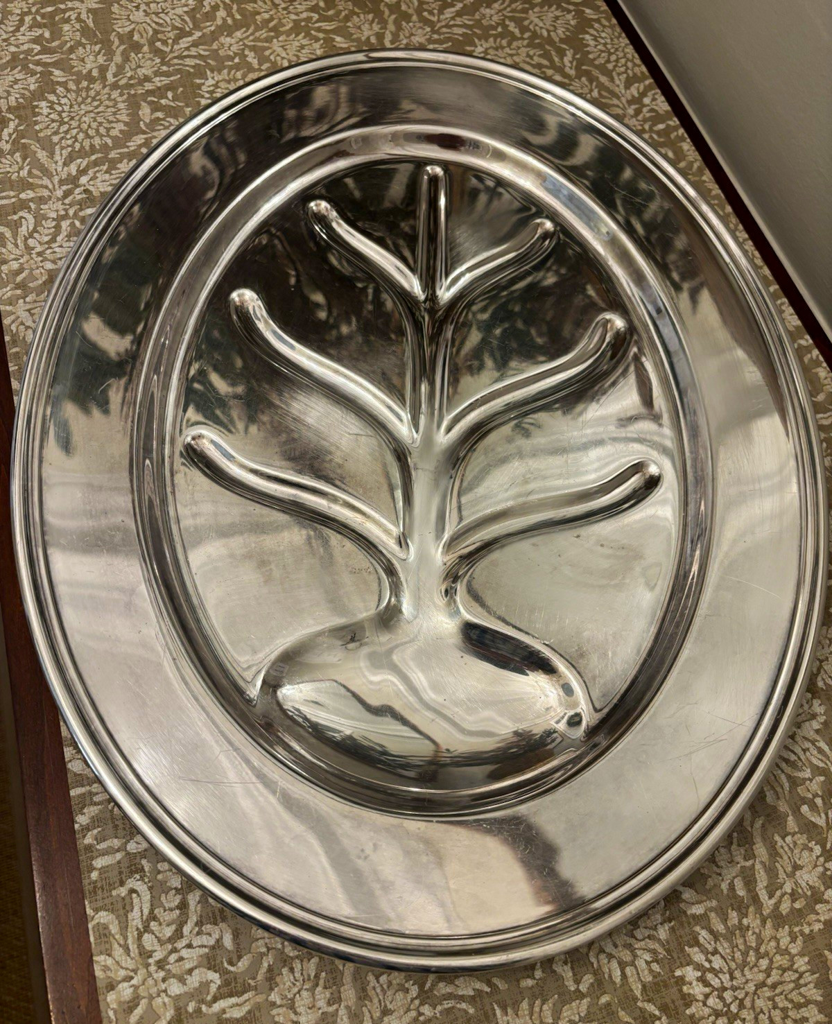 Vintage Gorham Silverplate Tree n Well Meat Platter 18" Oval Carving Dish YC420 Vintage Gorham Silverplate Tree n Well Meat Platter 18" Oval Carving Dish YC420