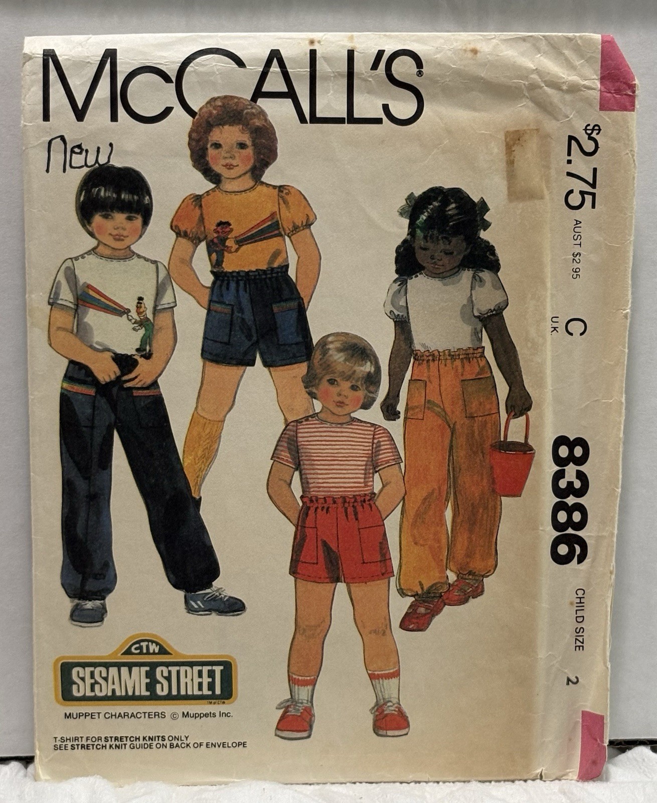 McCall’s 8386 Size 2 Tshirt, Pants, Or Shorts VINTAGE PREOWNED UNUSED McCall’s 8386 Size 2 Tshirt, Pants, Or Shorts VINTAGE PREOWNED UNUSED