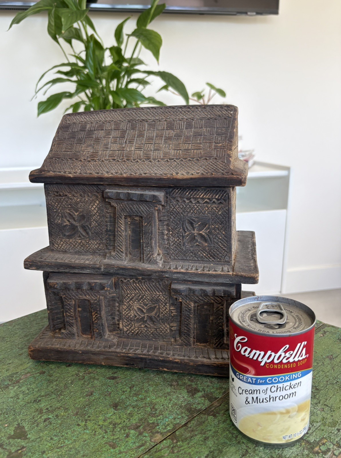 Vintage Primitive Rustic Folk Art Thai Thailand House Asian Storage Box OOAK 10” Vintage Primitive Rustic Folk Art Thai Thailand House Asian Storage Box OOAK 10”