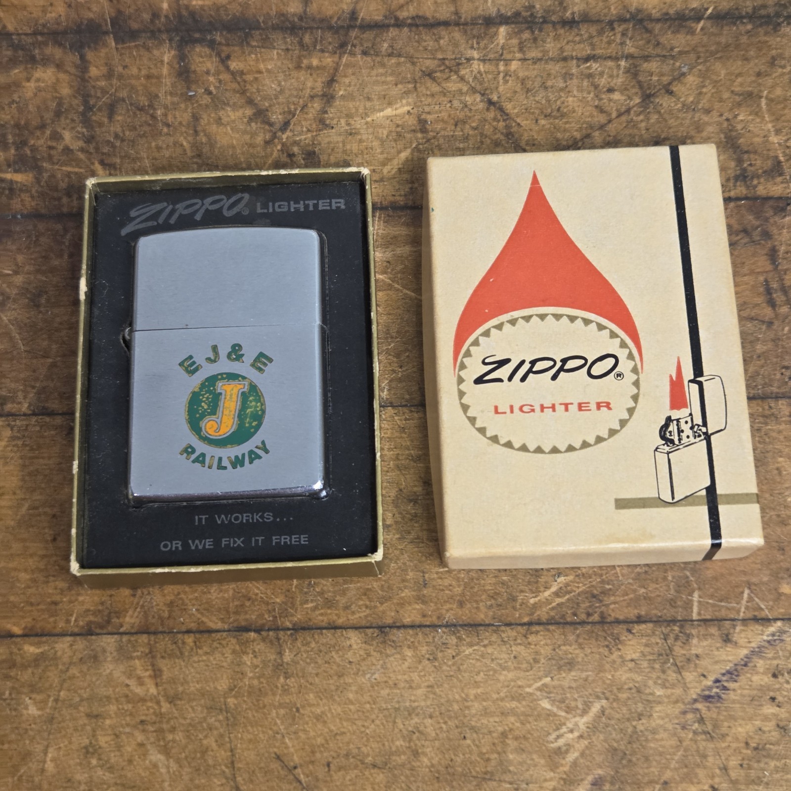EJ&E Vintage ELGIN JOLIET EASTERN Railway Railroad "J" 1976 Zippo Lighter EJ&E Vintage ELGIN JOLIET EASTERN Railway Railroad "J" 1976 Zippo Lighter
