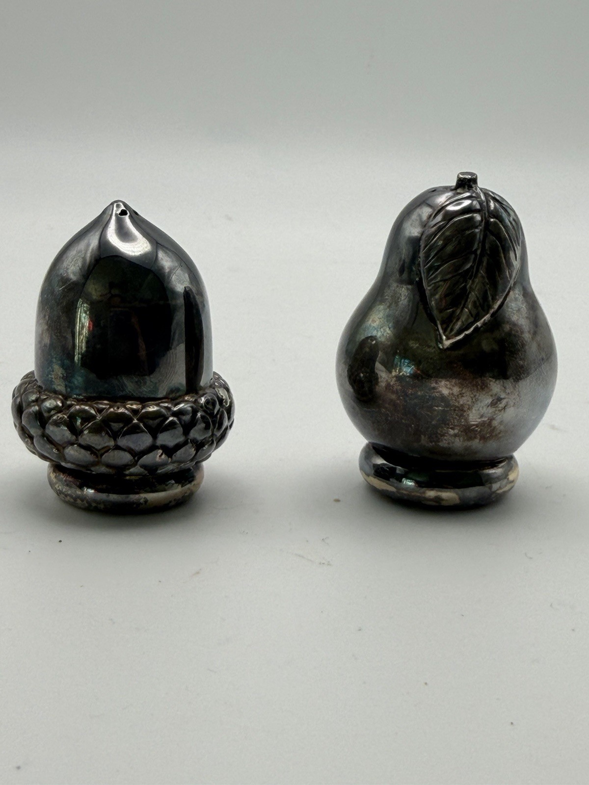 Tiffany & Co Sterling Silver Acorn & Pear Salt Pepper Shakers 925 Rare Set Tiffany & Co Sterling Silver Acorn & Pear Salt Pepper Shakers 925 Rare Set