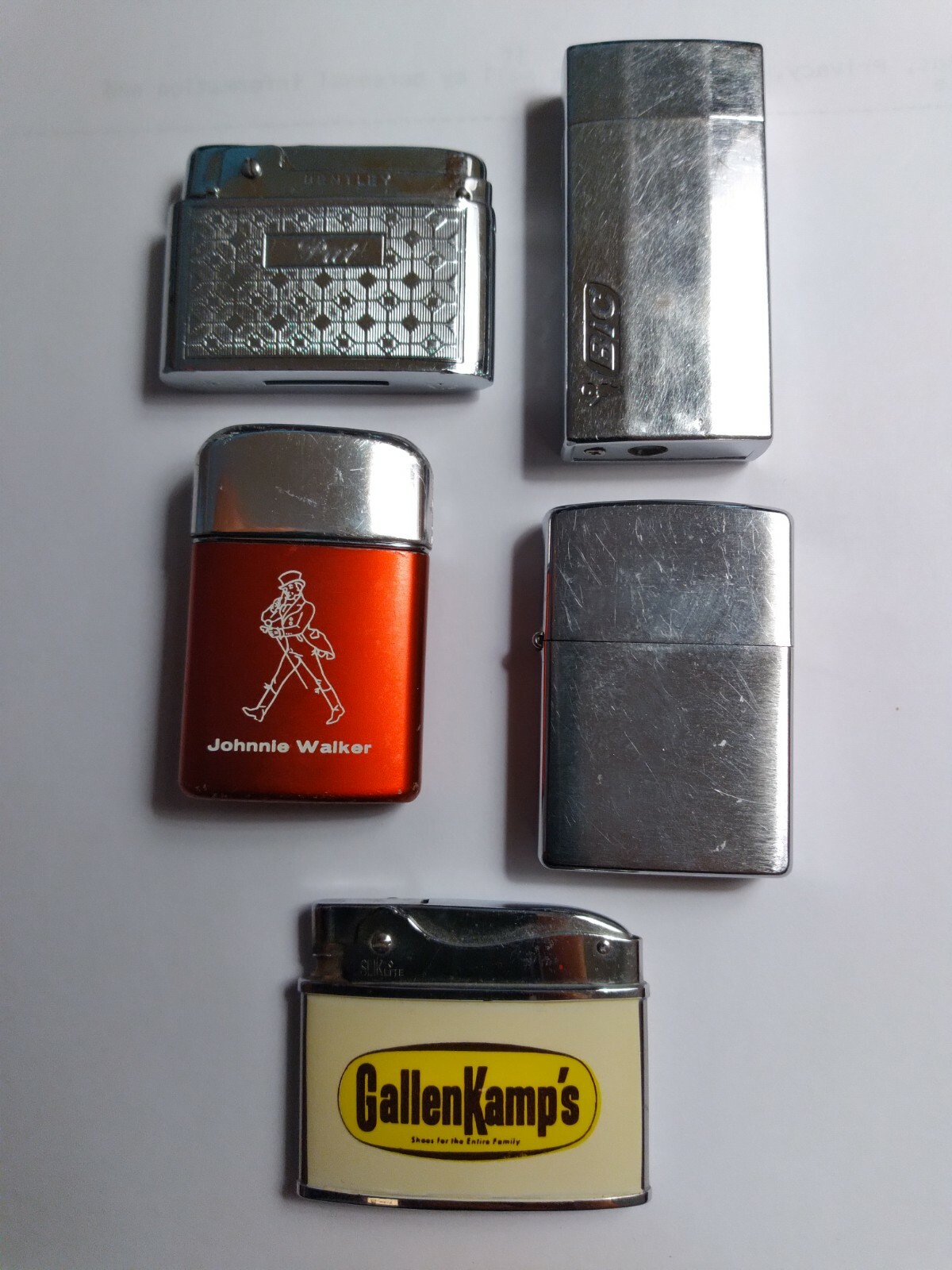 Vintage Lighter Lot Zippo Ronson Bentley Sliklite Bic Vintage Lighter Lot Zippo Ronson Bentley Sliklite Bic