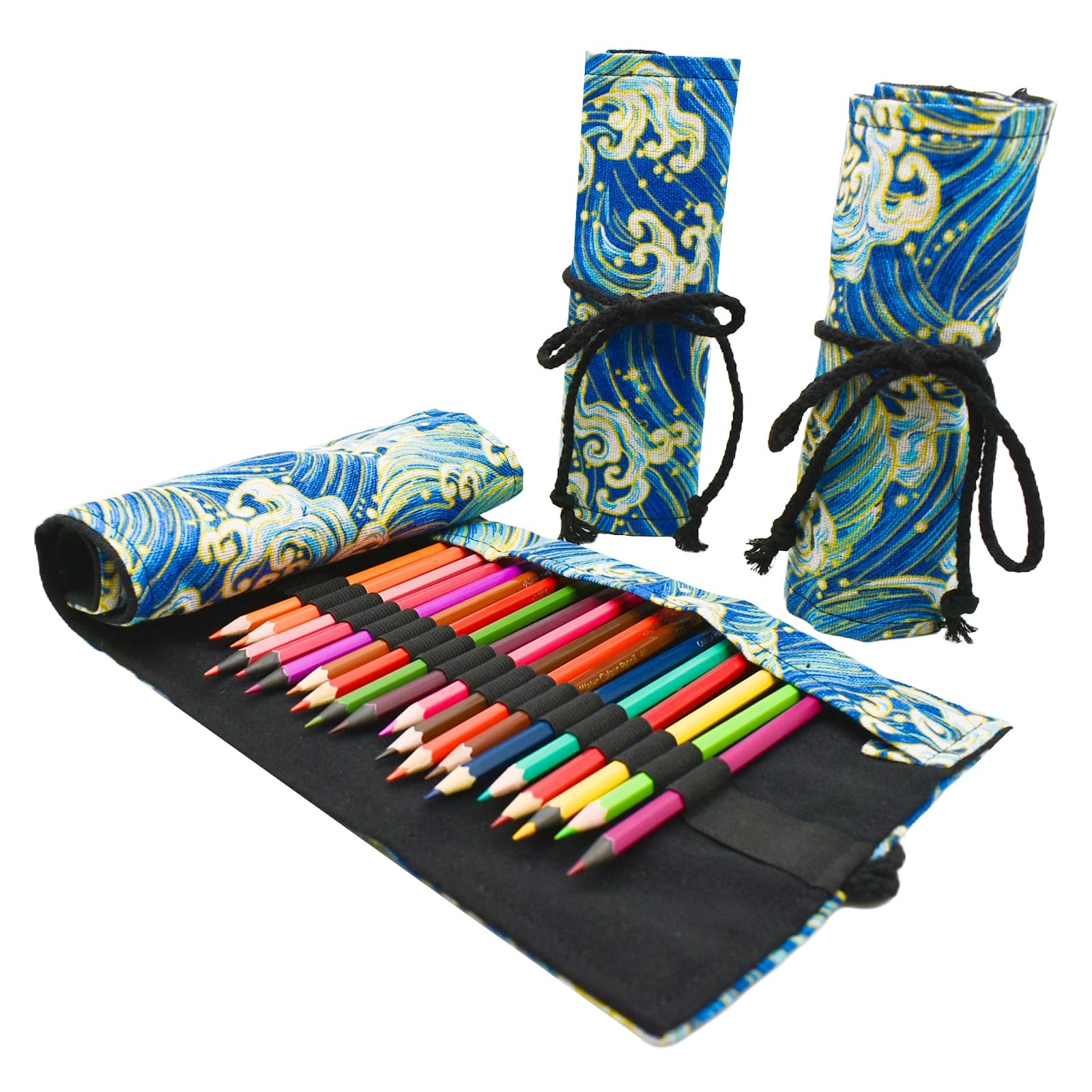 24/48/72 Slots Colored Pencil Roll Wraps Canvas Pencils Roll Holder Pencil Po... 24/48/72 Slots Colored Pencil Roll Wraps Canvas Pencils Roll Holder Pencil Po...