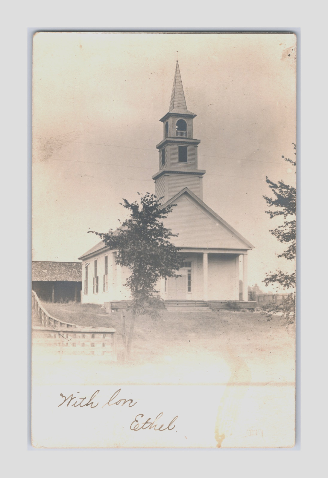 c.1906 UDVB CYKO-sb RPPC Methodist Church 2 Lancaster NH Mrs A.M. Currie Box 521 c.1906 UDVB CYKO-sb RPPC Methodist Church 2 Lancaster NH Mrs A.M. Currie Box 521