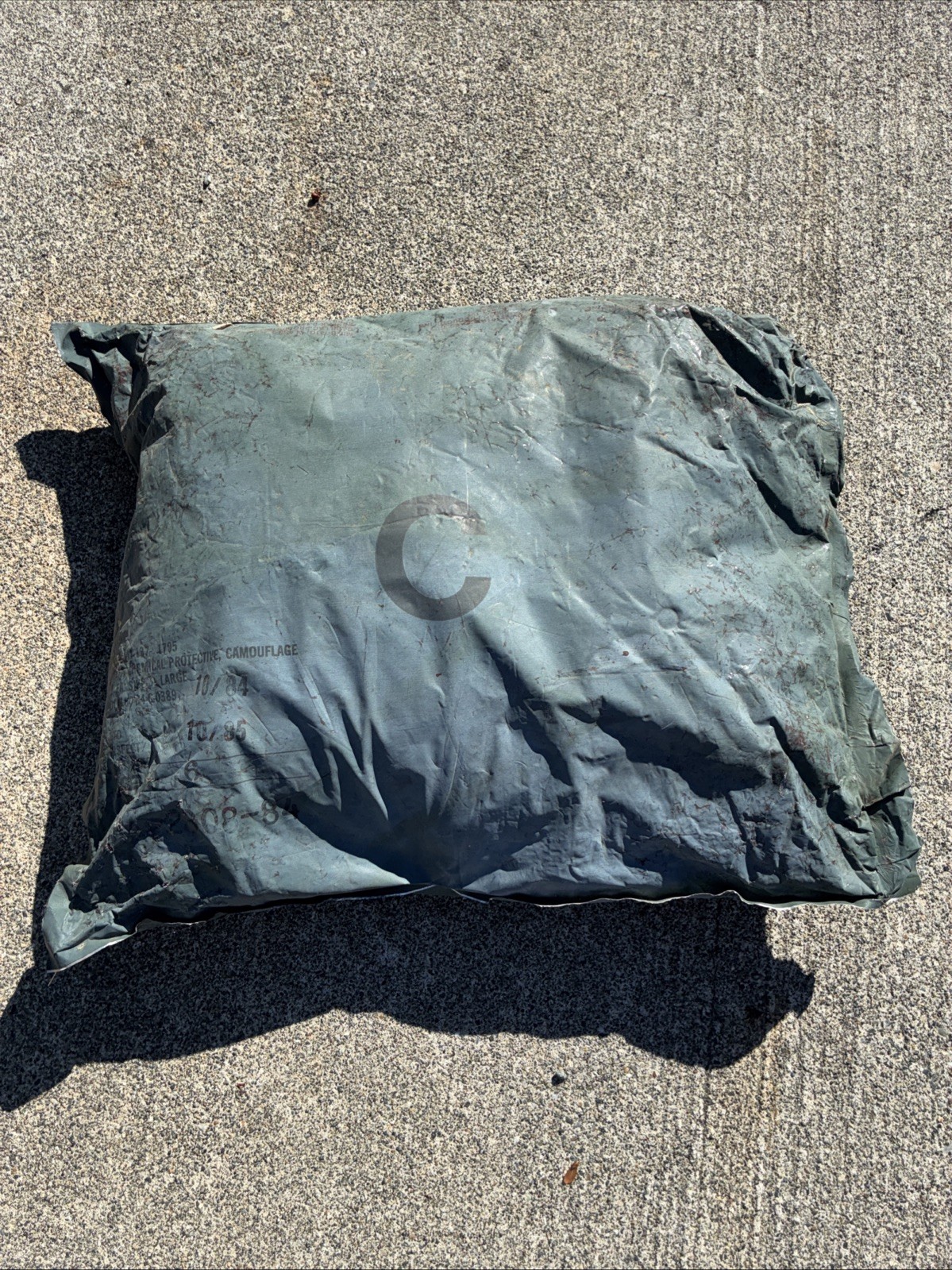 Vintage U.S. Military chemical suit protective camouflage size Large 10/85 Vintage U.S. Military chemical suit protective camouflage size Large 10/85