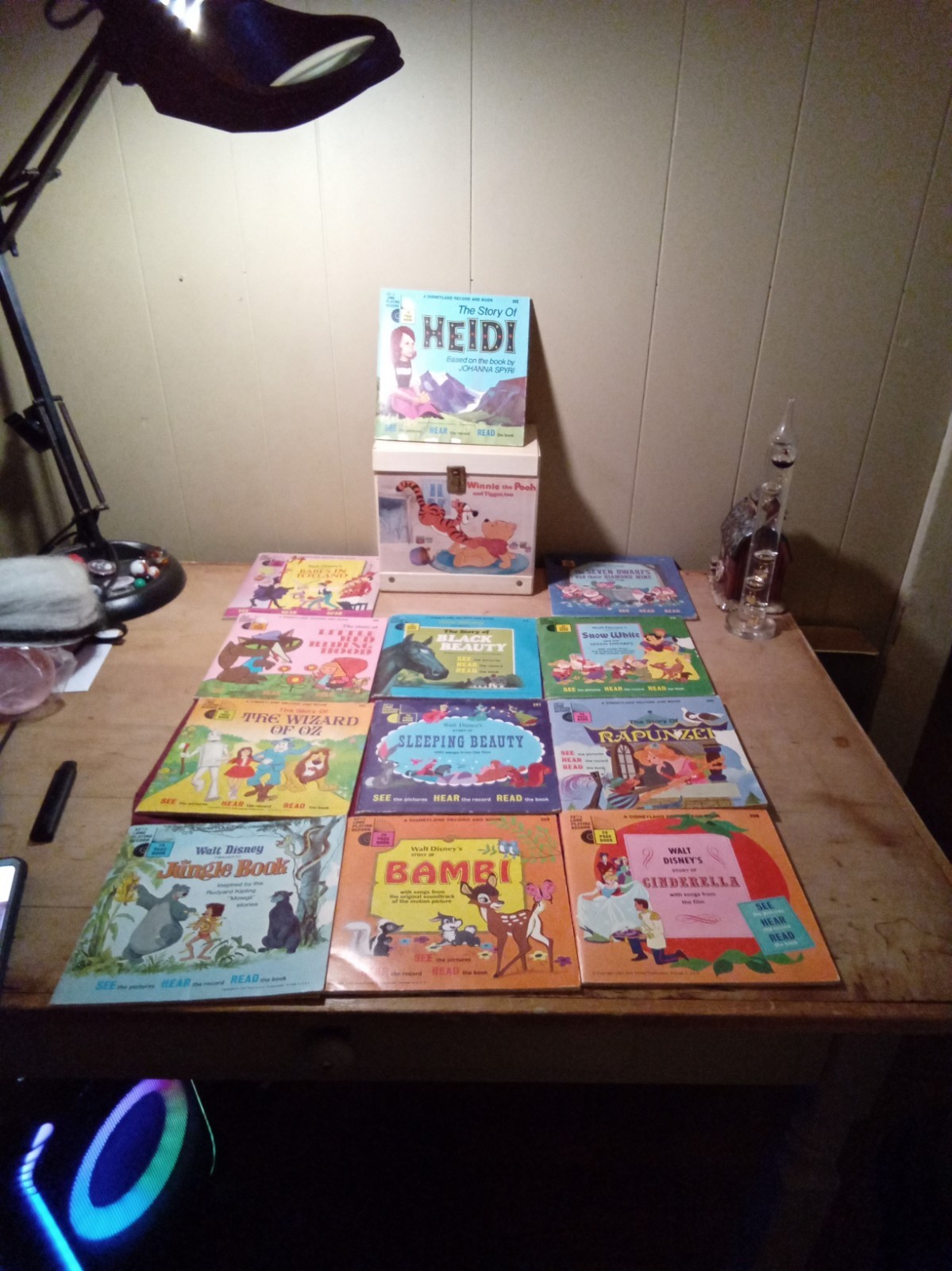12 Vintage Walt Disney Disneyland Book And Record 33 1/3 Rpm Vinyl Rare