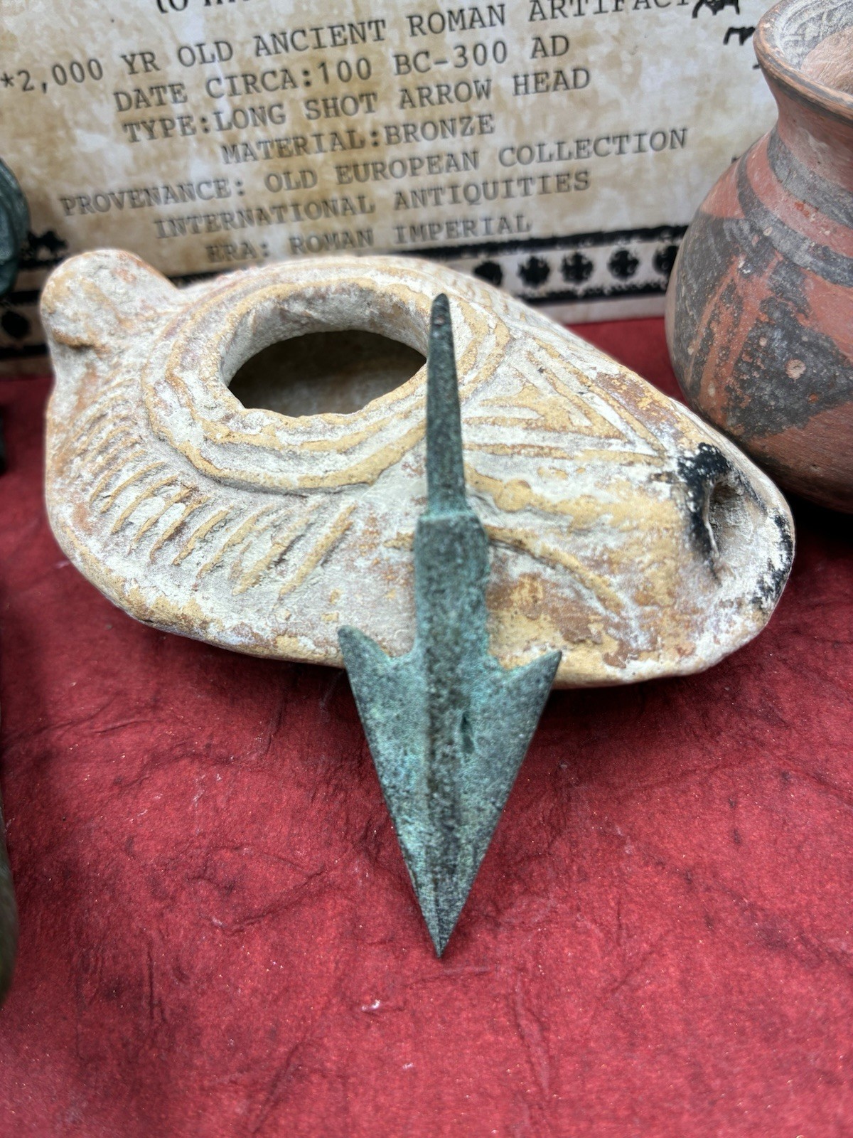 2,000 YR OLD ANCIENT ROMAN BARBED LONG SHOT BRONZE ARROWHEAD 2,000 YR OLD ANCIENT ROMAN BARBED LONG SHOT BRONZE ARROWHEAD