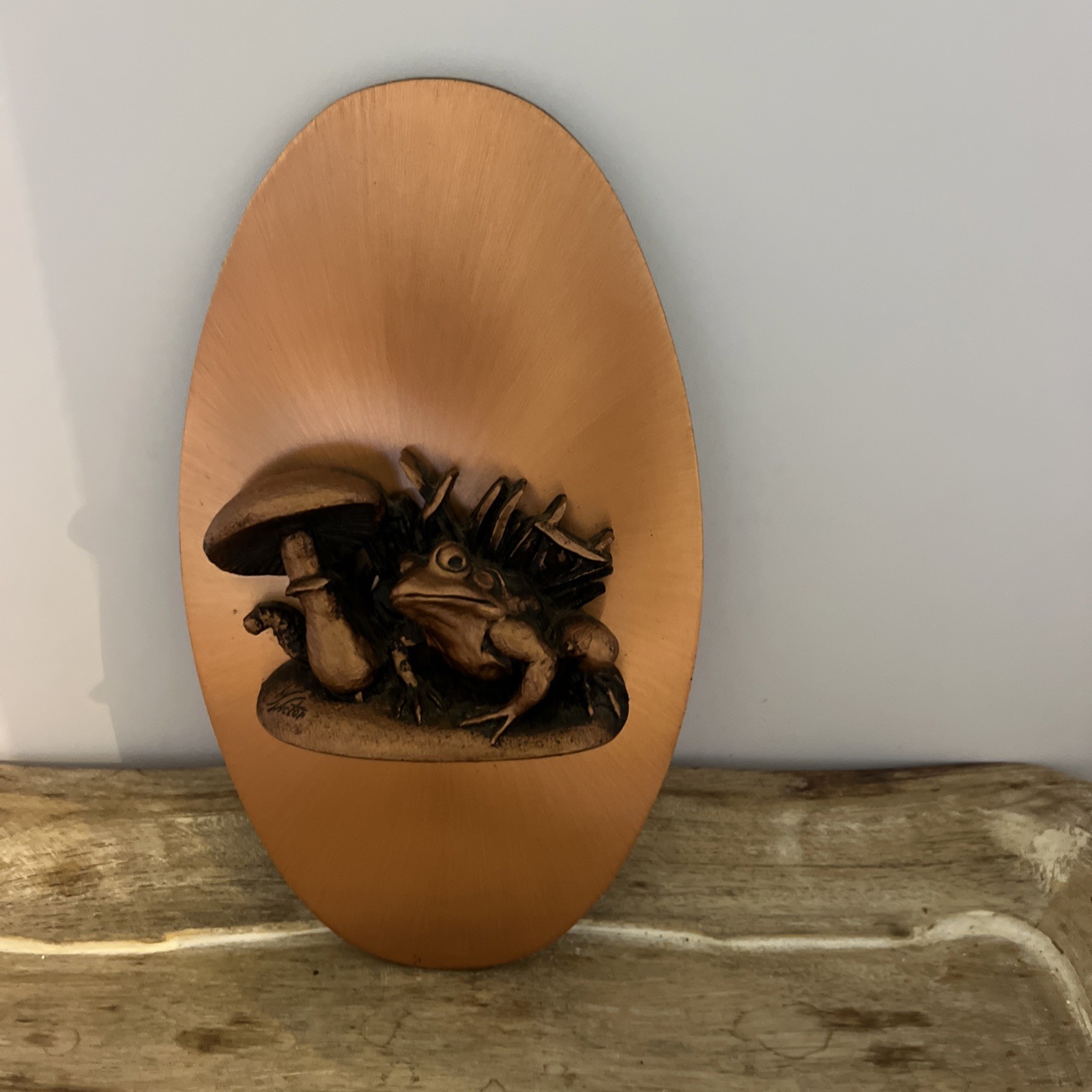 VTG Copperama Inc Wall Art Frog With Mushroom “Who Croaked” Wall Hanging MCM VTG Copperama Inc Wall Art Frog With Mushroom “Who Croaked” Wall Hanging MCM