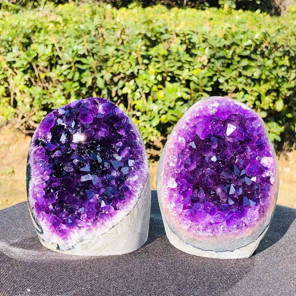 990g+880g grams of natural purple crystal cave mineral specimen MH3152 990g+880g grams of natural purple crystal cave mineral specimen MH3152