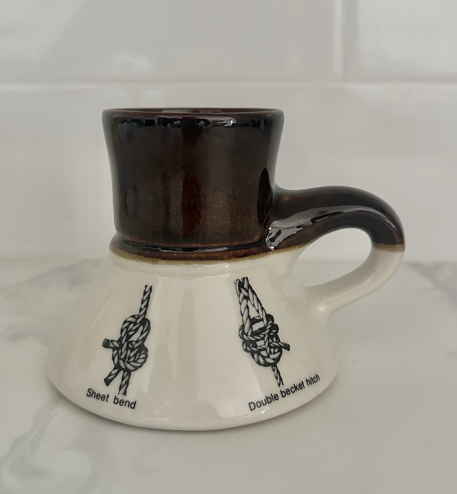 Vintage 1979 Bearly Surviving Nautical Knots No Spill Porcelain Mug California Vintage 1979 Bearly Surviving Nautical Knots No Spill Porcelain Mug California