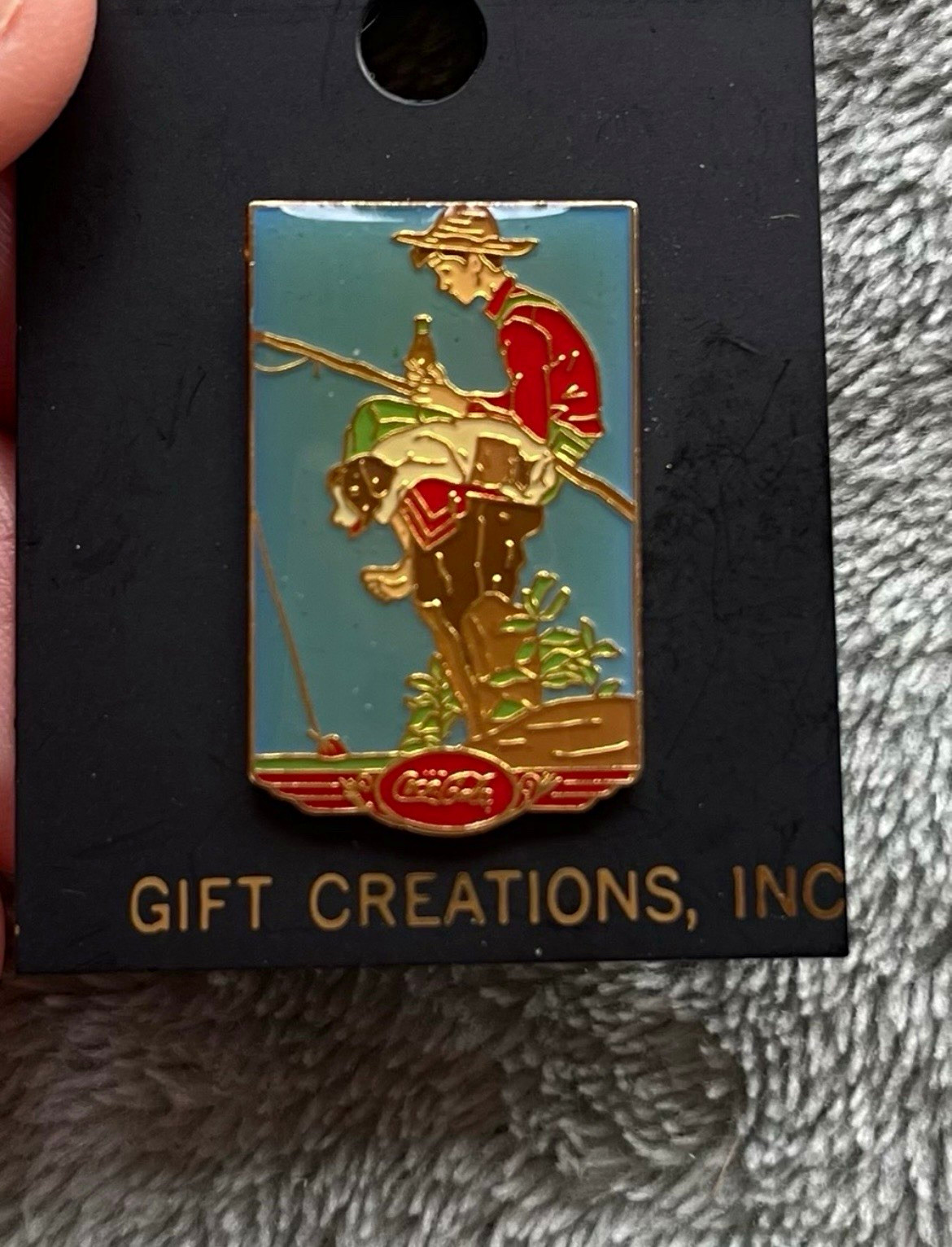 Vintage 1987 Coca Cola Enamel Pin Boy Fishing Vintage 1987 Coca Cola Enamel Pin Boy Fishing