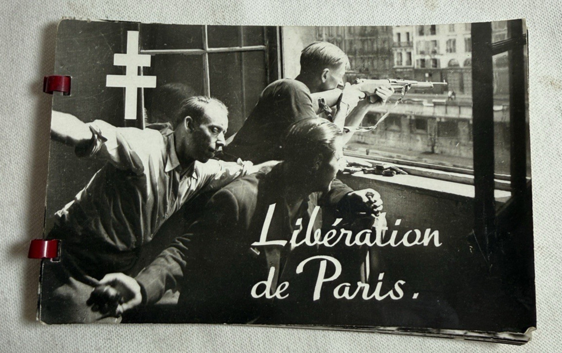 WWII Liberation in Paris - 12 Page Postcard Size Photo Book, WW2
