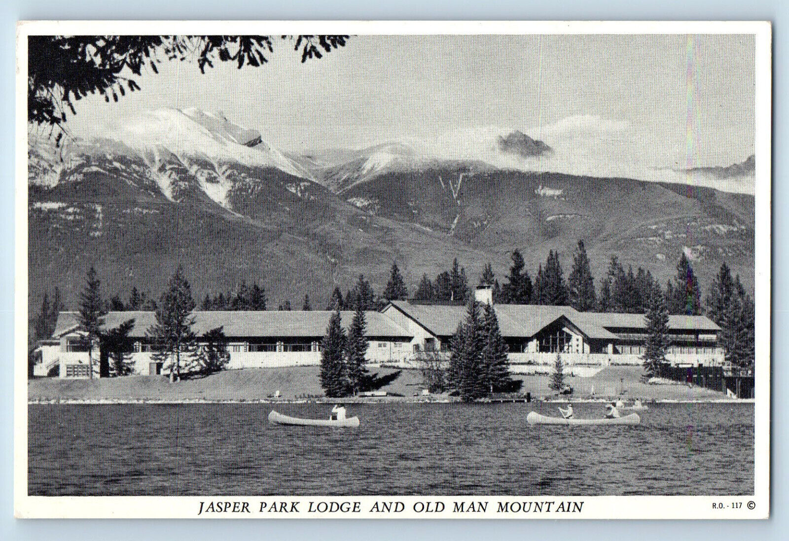Jasper Alberta Canada Postcard Jasper Park Lodge Old Man Mountain c1930's