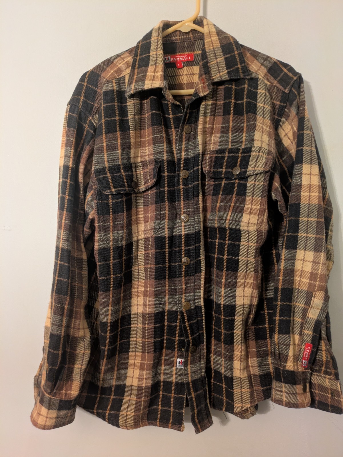 Vtg McCormick Farmall IH International Harvester Flannel Shirt Mens L 70s 80s Vtg McCormick Farmall IH International Harvester Flannel Shirt Mens L 70s 80s