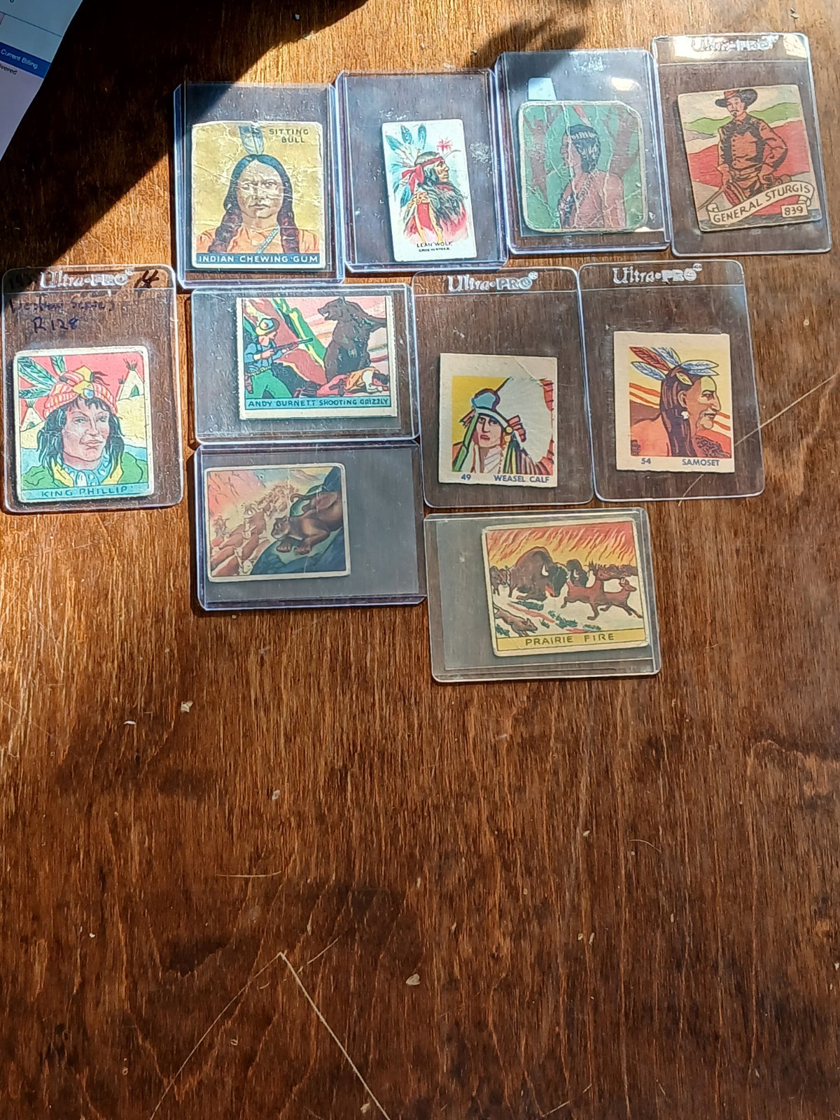1933 Goudey Indian Gum 38 Sitting Bull 10 Card Native LOT R128 Authentic Vintage 1933 Goudey Indian Gum 38 Sitting Bull 10 Card Native LOT R128 Authentic Vintage