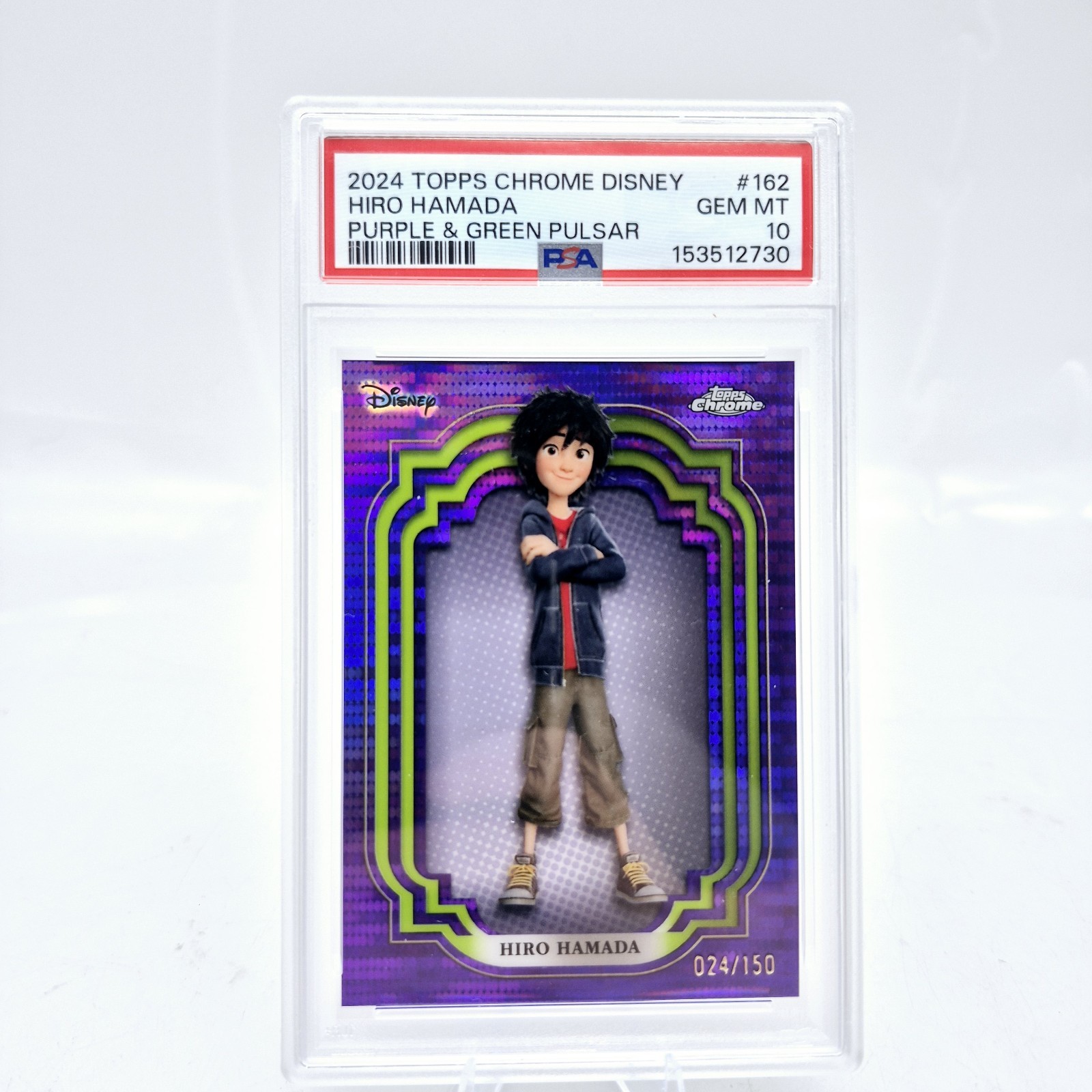 2024 Disney Topps Chrome Hiro Hamada #162 PSA 10 Purple Green Pulsar /150