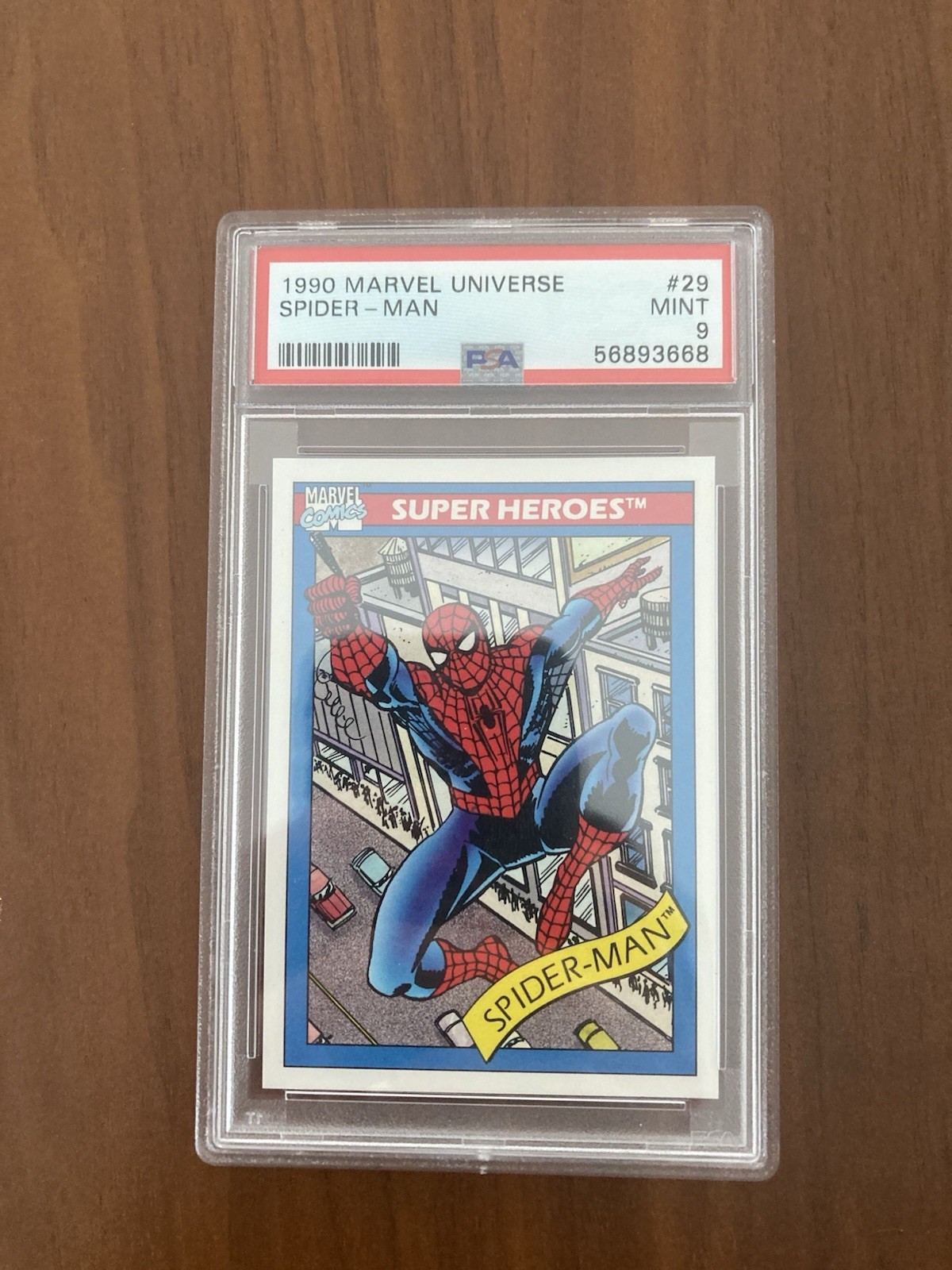1990 Marvel Universe SUPER HEROES Spider-Man #29 PSA 9 MINT good centering