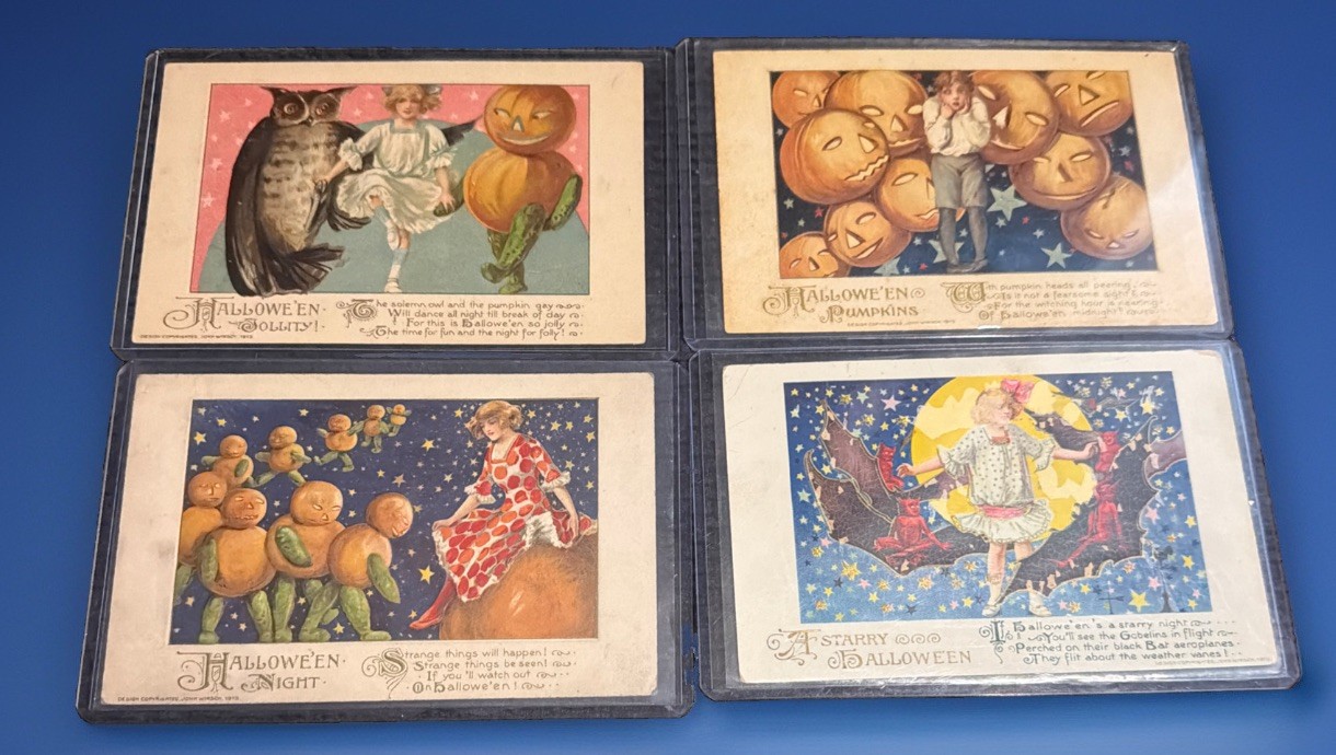 Postcard John Winsch Schmucker Halloween Series 6.1 Complete Set Postcard John Winsch Schmucker Halloween Series 6.1 Complete Set