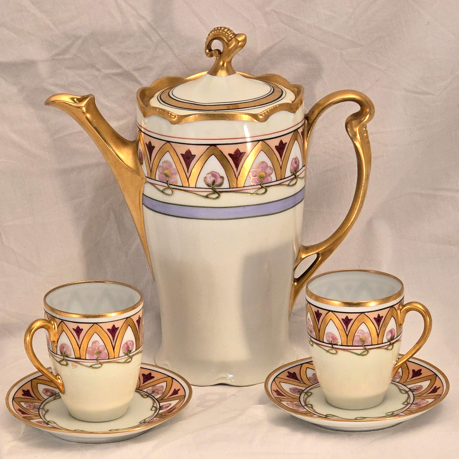 Absolutely Stunning Antique Hand Painted E. W. Donath Tea Set, signed "Roy" WOW Absolutely Stunning Antique Hand Painted E. W. Donath Tea Set, signed "Roy" WOW