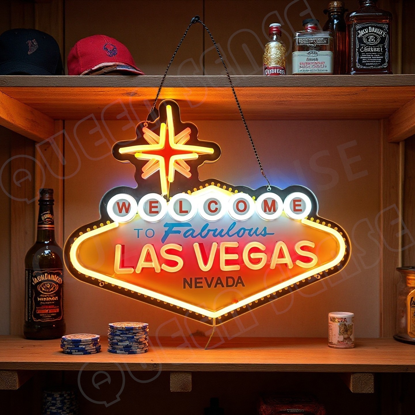 16" Welcome To Fabulous Las Vegas LED Neon Sign With Dimmer USB Powered Light