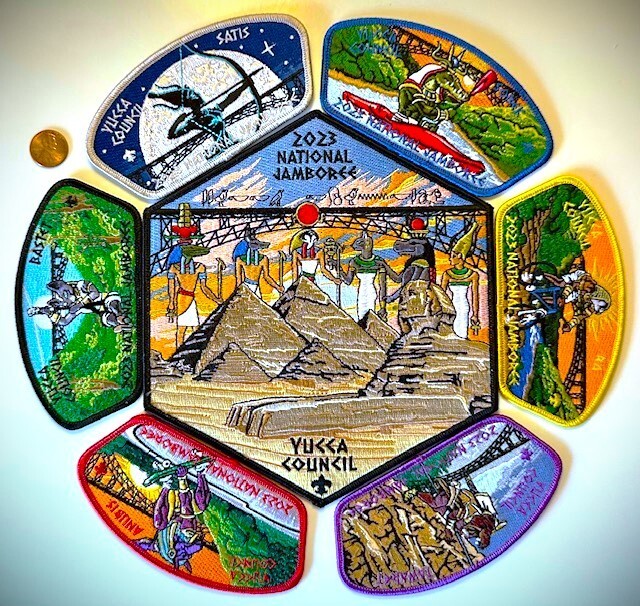 OA GILA LODGE 378 BSA YUCCA COUNCIL 2023 JAMBOREE 7-PATCH JSP SET EGYPTIAN GODS OA GILA LODGE 378 BSA YUCCA COUNCIL 2023 JAMBOREE 7-PATCH JSP SET EGYPTIAN GODS