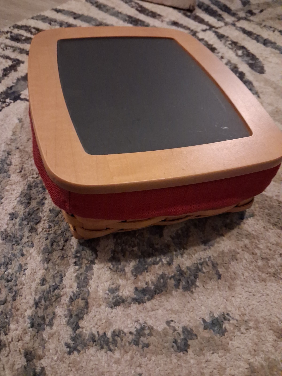 Longaberger Basket 10 1/4" By 8 1/2" W/ Wooden Chalkboard Lid Longaberger Basket 10 1/4" By 8 1/2" W/ Wooden Chalkboard Lid