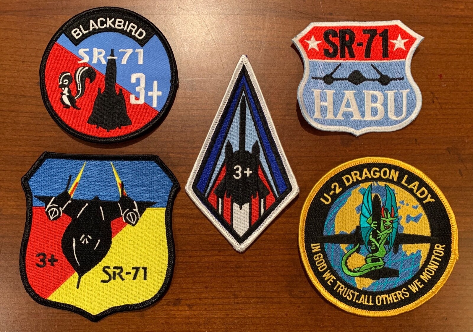5 x USAF SR-71 and U-2 aircraft patches. Blackbird, Dragon Lady, CIA, US seller 5 x USAF SR-71 and U-2 aircraft patches. Blackbird, Dragon Lady, CIA, US seller