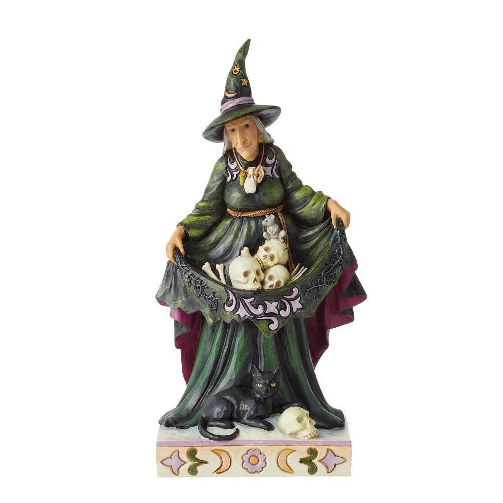Jim Shore Heartwood Creek Scary Witch With Skulls In Skirt Figurine 6014482 Jim Shore Heartwood Creek Scary Witch With Skulls In Skirt Figurine 6014482