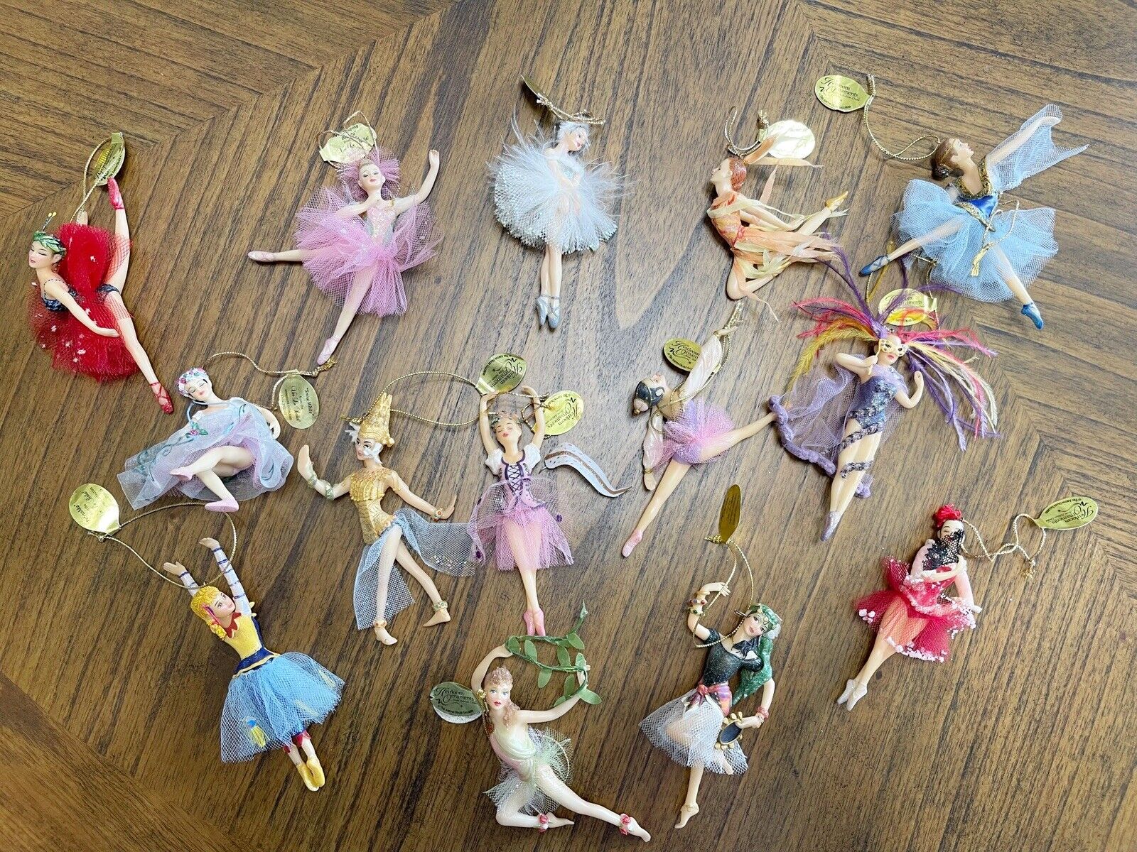 Lot Of 14 Heirloom Ornaments Ashton Drake VIVE LE BALLET Christmas Ballerinas