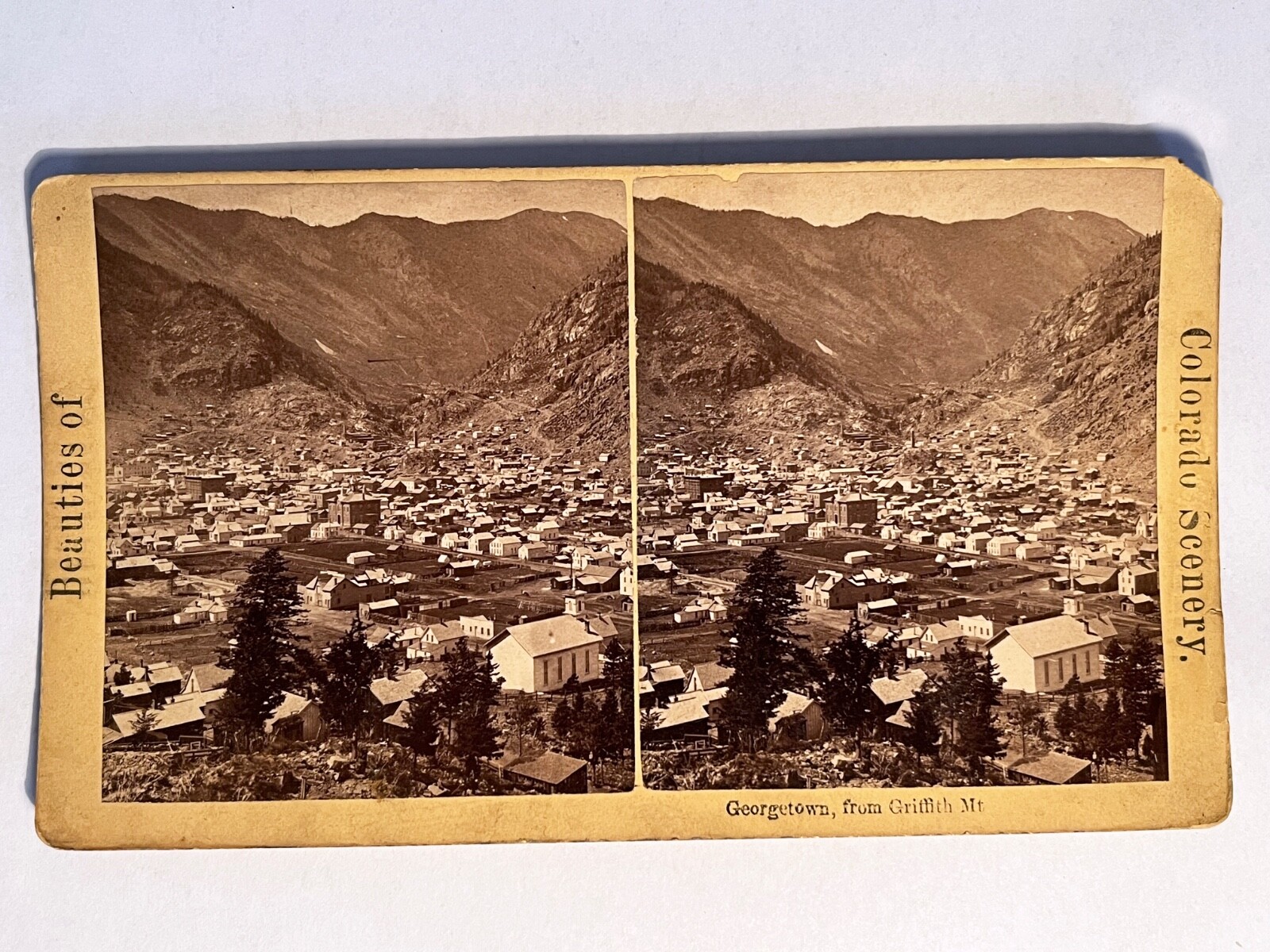 Antique c1870 W. G. Chamberlain Stereoview Card #321, Georgetown, Colorado