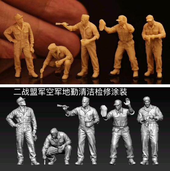 1/48 1/72 1/87 Allied Air Force Ground Crew Cleaning Painting Maintenance 5pcs 1/48 1/72 1/87 Allied Air Force Ground Crew Cleaning Painting Maintenance 5pcs