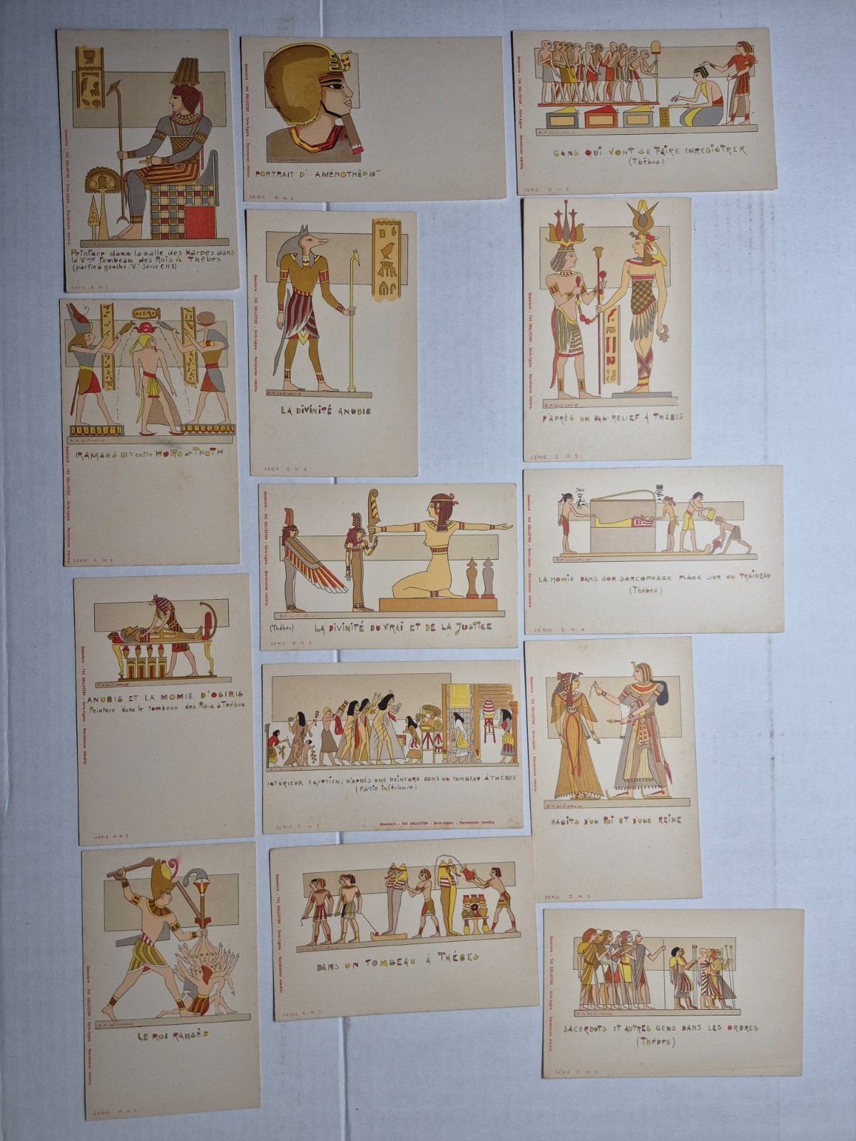 Lot of 14 Egyptian Art Sacrifice to Gods Postcards by RM de Giorgio c1900 Lot of 14 Egyptian Art Sacrifice to Gods Postcards by RM de Giorgio c1900