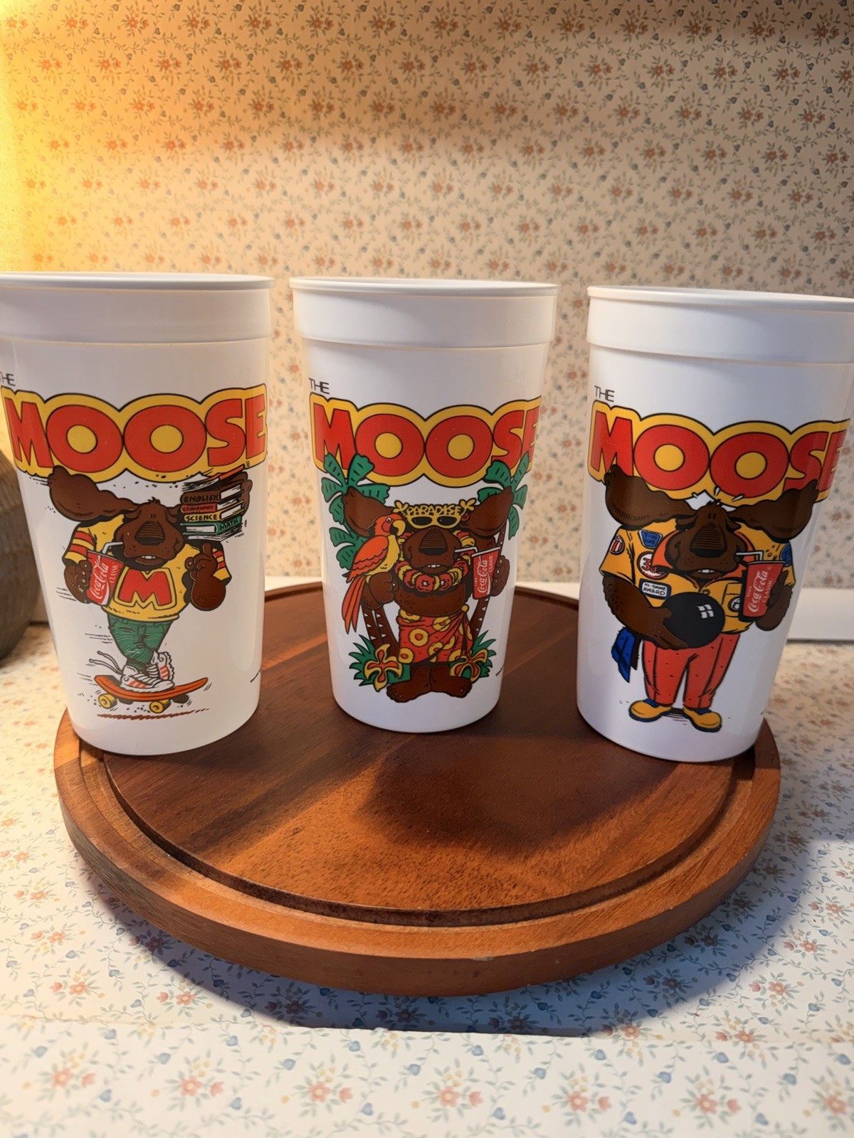 3 Vintage 1989 Hardee’s The Moose Collectible 32oz Plastic Cups 3 Vintage 1989 Hardee’s The Moose Collectible 32oz Plastic Cups