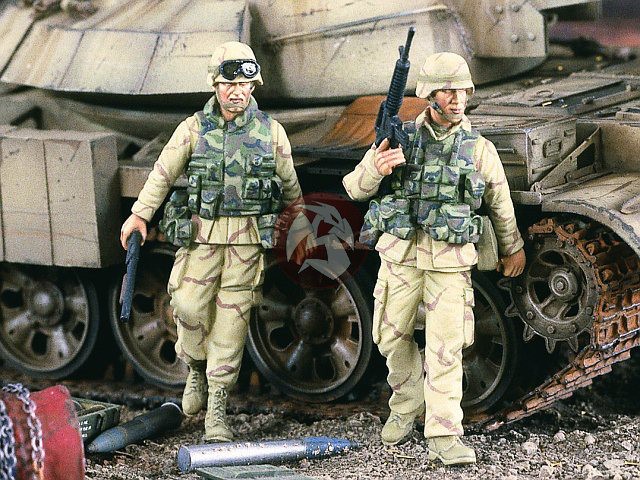 Unpainted 1/35 Resin Model US Special Forces 2pcs Iraq War 1215G