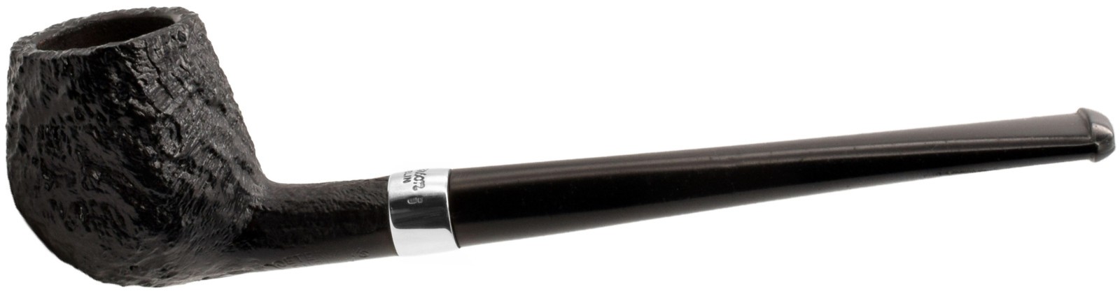 Peterson Junior Sandblast Silver Mount Canted Apple Small Speciality Briar Pipe Peterson Junior Sandblast Silver Mount Canted Apple Small Speciality Briar Pipe
