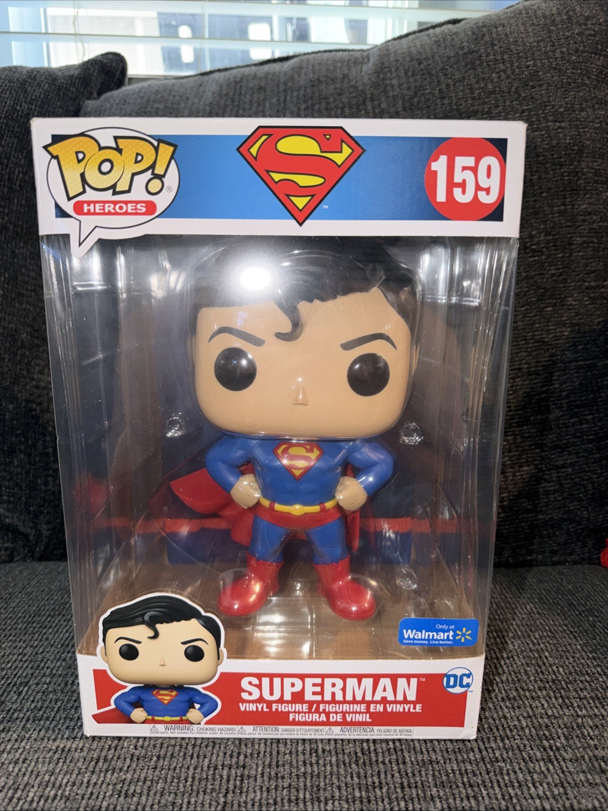 Funko Pop DC Super Heroes Superman 10 Inch Viny Figure #159 Walmart Exclusive Funko Pop DC Super Heroes Superman 10 Inch Viny Figure #159 Walmart Exclusive