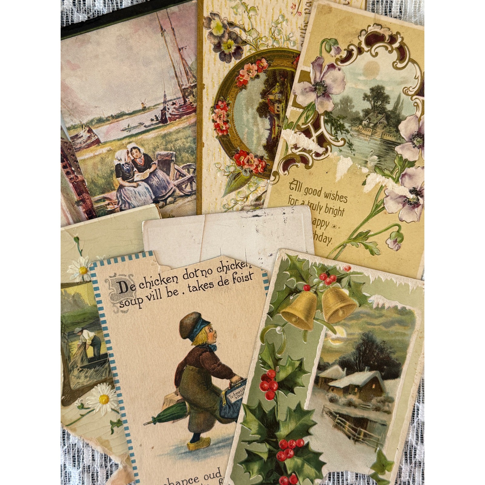 Vintage Victorian Postcard Lot Damaged Ephemera Junk Journaling Craft Project Vintage Victorian Postcard Lot Damaged Ephemera Junk Journaling Craft Project